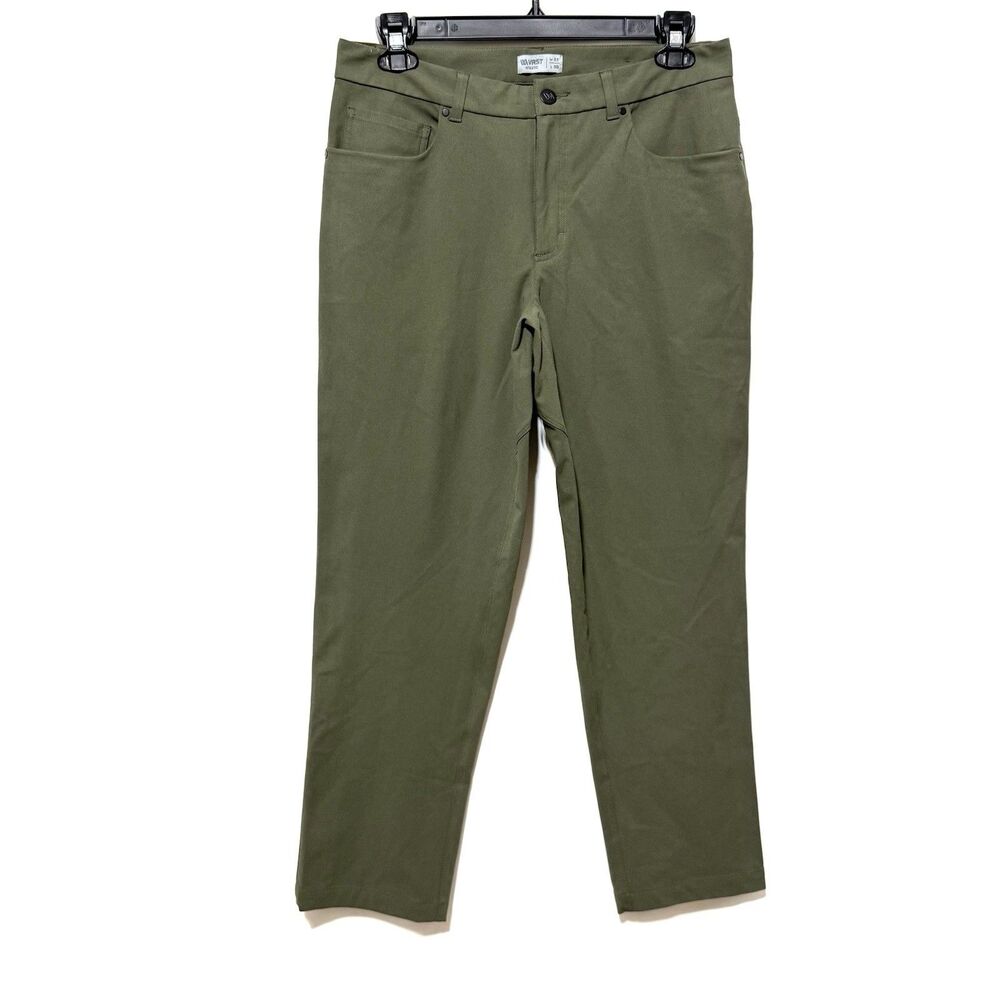 VRST Mens Size W33 L30 Athletic Fit Olive Green 5-Pocket Pants Golf Performance